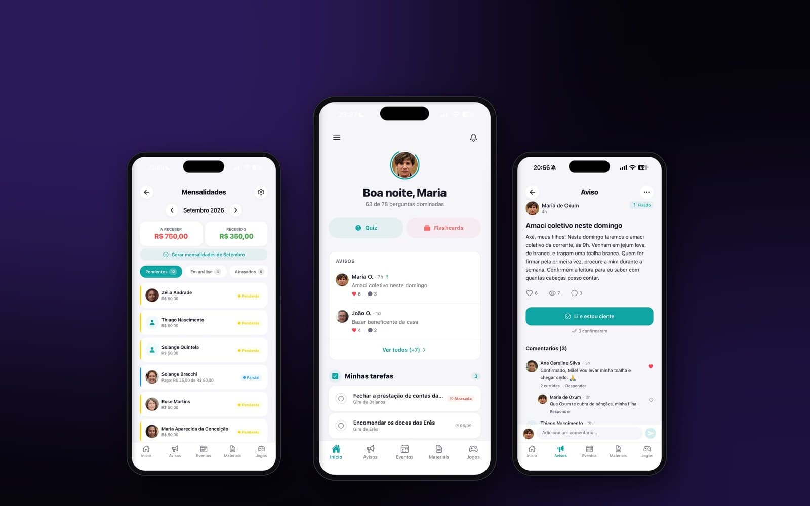MeuTerreiro — app multi-tenant para casas religiosas
